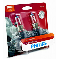 Philips 9005XV X-treme Vision halogen bulbs for headlights; Up to 100% More Light (socket 9005 (HB3)).