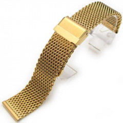 Watch strap made of Milanese wire mesh, gold-plated, 22 mm.