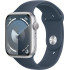 Apple Watch Series 9 GPS 45mm Silver Aluminium with Storm Blue Sport Band S/M MR9D3