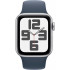 Apple Watch SE 2 GPS 40mm Silver Aluminium with Storm Blue Sport Band M/L MRE23