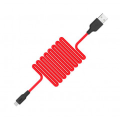 Hoco microUSB X21 Silicone 1.0m Black-Red