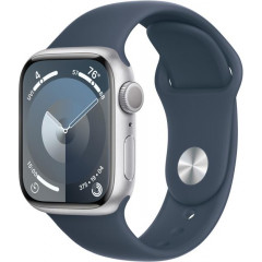 Apple Watch Series 9 GPS 41mm Silver Aluminium with Storm Blue Sport Band M/L MR913
