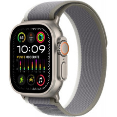 Apple Watch Ultra 2 GPS + Cellular 49mm Titanium Case with Green/Gray Trail Loop - M/L MRF43, MRFP3