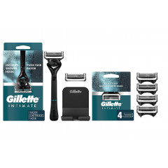 Men's razor for intimate areas Gillette Intimate handle 6 blades stand