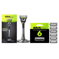 Gillette Labs razor with exfoliating strip and stand 1 handle 7 cartridges 1 stand