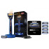 Gillette Labs Bugatti Limited Edition heated razor with 1 razor handle, 6 cartridges, and a charging dock