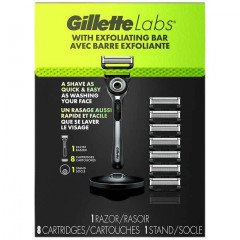 Бритва Gillette Labs с отшелушивающей полоской 1 бритва 1 подставка 8 картриджей