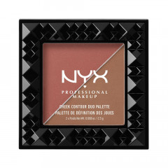 NYX Cheek Contour Duo Palette (2.5 grams) in Wine & Dine (CHCD04) - highlighter and contouring for the face.