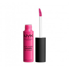 Liquid matte lipstick NYX Cosmetics Soft Matte Metallic Lip Cream with a metallic finish Paris (SMMLC03)