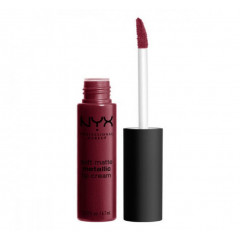 NYX Cosmetics Soft Matte Metallic Lip Cream in liquid matte finish with a metallic Copenhagen (SMMLC02) undertone