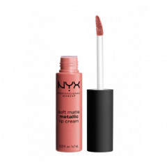 Liquid matte lipstick NYX Cosmetics Soft Matte Metallic Lip Cream with a metallic finish in Cannes (SMMLC06)