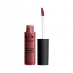 Liquid matte lipstick NYX Cosmetics Soft Matte Metallic Lip Cream with a metallic finish in Rome (SMMLC09)