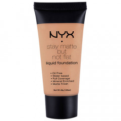 NYX Cosmetics Stay Matte But Not Flat Liquid Foundation in MEDIUM (SMF18), 35 ml volume.