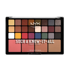 Палетка тіней для повік і рум'ян для обличчя NYX Such A Know-It-All Palette Vol 1 (24 відтінки тіней і 4 відтінки рум'ян)
