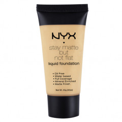 NYX Cosmetics Stay Matte But Not Flat Liquid Foundation (35 ml) in WARM BEIGE (SMF07) tone.