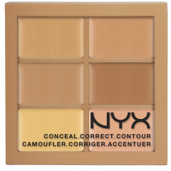 NYX Conceal Correct Contour Palette (6 shades) MEDIUM (3CP02) - a palette for contouring and correction.