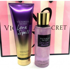 Парфумований набір Victoria's Secret спрей з блискітками та лосьйон для тіла Love Spell Fragrance Shimmer Mist & Fragrance Lotion (250 мл і 236 мл)