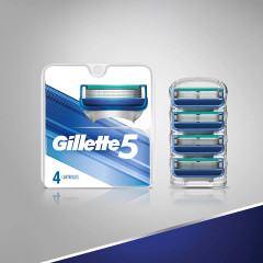 Змінні картриджі для гоління Gillette 5 (4 шт) Вироблено в Америці