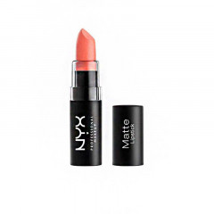 Matte lipstick for lips NYX Cosmetics Matte Lipstick in Hippie Chic - Yellow-toned pink MLS03.