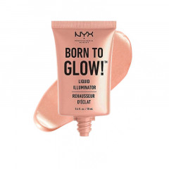 Рідкий ілюмінатор-хайлайтер для обличчя NYX Cosmetics Born To Glow Liquid Illuminator (18 мл) Gleam - золотистий персиковий перламутровий (LI02)