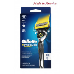 Men's razor Gillette ProGlide Shield with 5 blades Made in America. Includes 1 handle and 2 cartridges.