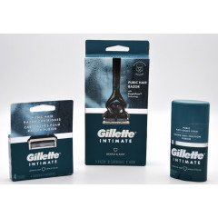 Чоловічий бритвовий станок Gillette Intimate для інтимних зон з 6 лезвіями, підставка і стік від натертостей.