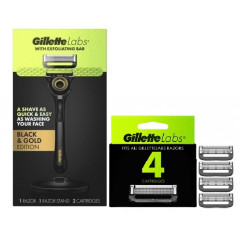 Gillette Labs razor with exfoliating strip with stand (Limited edition in gold color) 1 razor 1 stand 6 cartridges