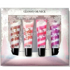 Подарунковий набір блисків для губ 4шт Victoria`s Secret Glossy Or Nice Flavored Lip Gloss