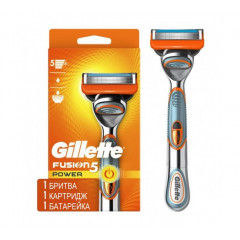 Бритва чоловіча Gillette Fusion5 Power (1 станок 1 картридж 1 батарейка) Зроблено в Америці