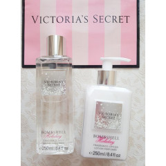 Perfumed set of spray and body lotion Victoria's Secret Bombshell Holiday2x250 ml