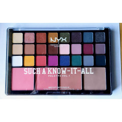 Палетка тіней для повік і рум'ян для обличчя NYX Such A Know-It-All Palette Vol 1 (24 відтінки тіней і 4 відтінки рум'ян)