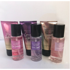Set of body sprays and lotions Victoria's Secret Pure Seduction Love Spell Velvet Petals Bare Vanilla mini sizes (8x75 ml)