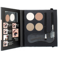 NYX Cosmetics Eyebrow Kit with Stencil (4 shades) - a set of eyebrow shadows with a stencil.