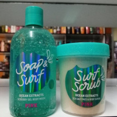 Набор Victoria`s Secret PINK Ocean Extracts (гель-скраб Soap & Surf  355 мл и скраб для лица и тела Surf Scrub 283 гр)