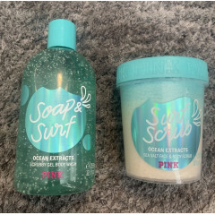 Набор Victoria`s Secret PINK Ocean Extracts (гель-скраб Soap & Surf  355 мл и скраб для лица и тела Surf Scrub 283 гр)