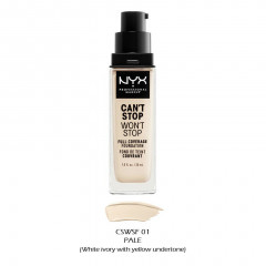 NYX Cosmetics Can't Stop Won't Stop Full Coverage Foundation in Pale (CSWSF01)