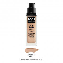 NYX Cosmetics Can't Stop Won't Stop Full Coverage Foundation BUFF (CSWSF10)