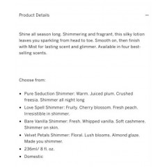 Perfumed set from Victoria's Secret of two body m Pure Seduction with shimmer and without (2250 ml)