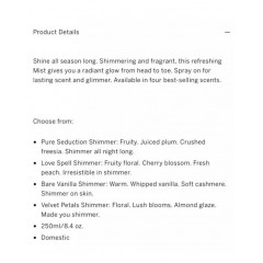 Perfumed set from Victoria's Secret that includes two body lotions Pure Seduction with and without shimmer (2x236 ml)