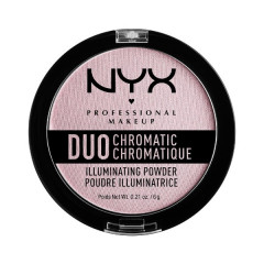 NYX Cosmetics Duo Chromatic Illuminating Powder in LAVENDER-STEEL (dcip02) (6 g).