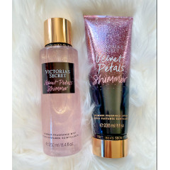 Perfume set from Victoria's Secret with 4 sprays and 4 body lotions in Pure Seduction, Love Spell, Velvet Petals, and Bare Vanilla scents (4x250 ml and 4x236 ml)