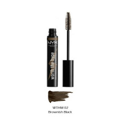 Colored mascara for eyelashes NYX Cosmetics Worth the Hype Volumizing & Lengthening Mascara (7 ml and 5.25 ml) 02 BROWNISH BLACK (WTHM02)