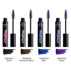 NYX Cosmetics Worth the Hype Volumizing & Lengthening Mascara in colored ink (7 ml and 5.25 ml) 01 MINI Black (WTHM01 MINI)