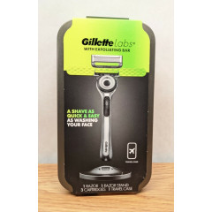 Бритва Gillette Labs з відшелушувальною полоскою зі стійкою та дорожнім футляром, 12 картриджів