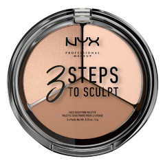 Палетка для контурінгу NYX Cosmetics 3 Steps to Sculpt Face Sculpting Palette (5 г) 1 Fair (3STS01)