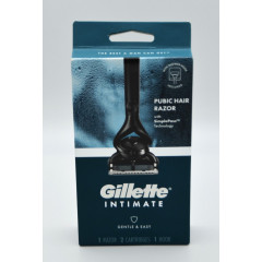 Чоловіча бритва для інтимних місць Gillette Intimate станок 6 лез для відбрізкування підставка