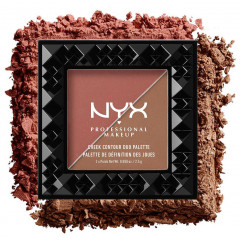 NYX Cheek Contour Duo Palette (2.5 grams) in Wine & Dine (CHCD04) - highlighter and contouring for the face.