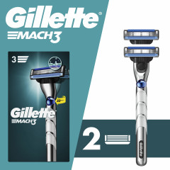 Бритва Gillette Mach3 Turbo з 2 змінними касетами срібляста