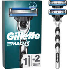 Бритва Gillette Mach3 Turbo з 2 змінними касетами срібляста