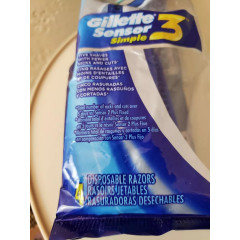 Set of razors Gillette Sensor 3 Simple with anti-slip handle 4 pieces